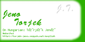 jeno torjek business card